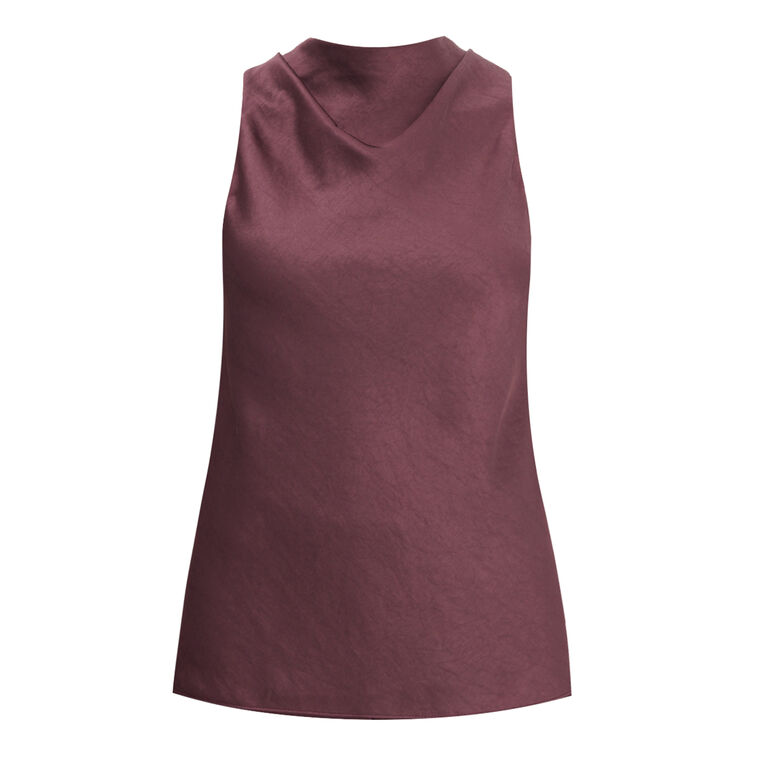 Satin Cowl-Neck Bias Top image number null