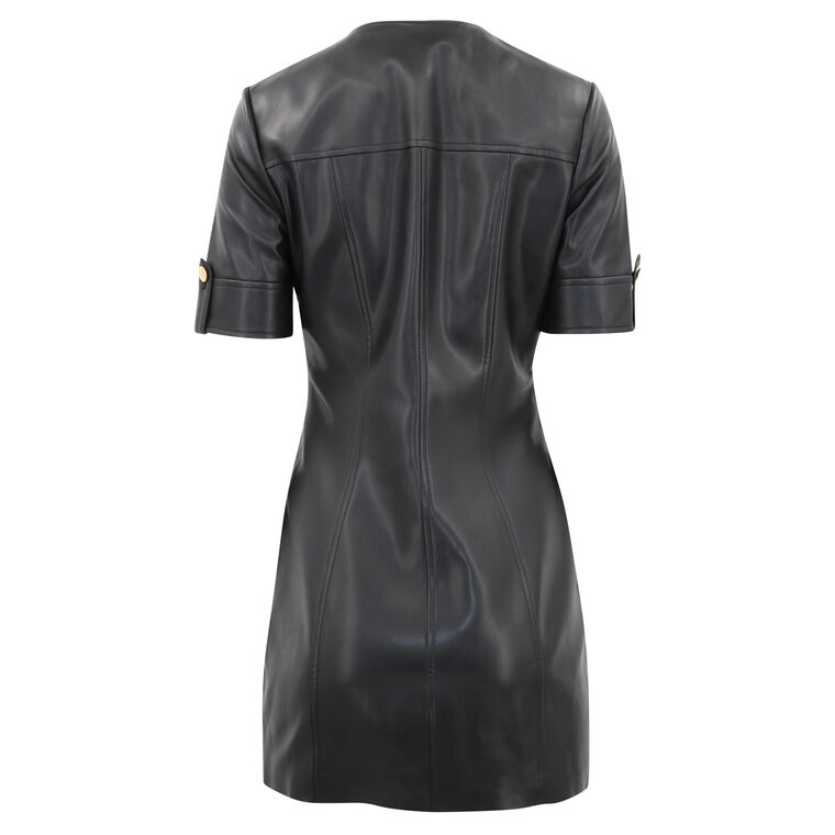 Gale Faux Leather Mini Dress image number null