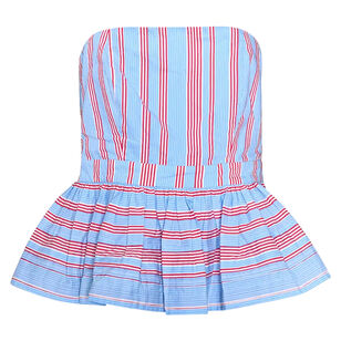 Vera Strapless Striped Peplum Top