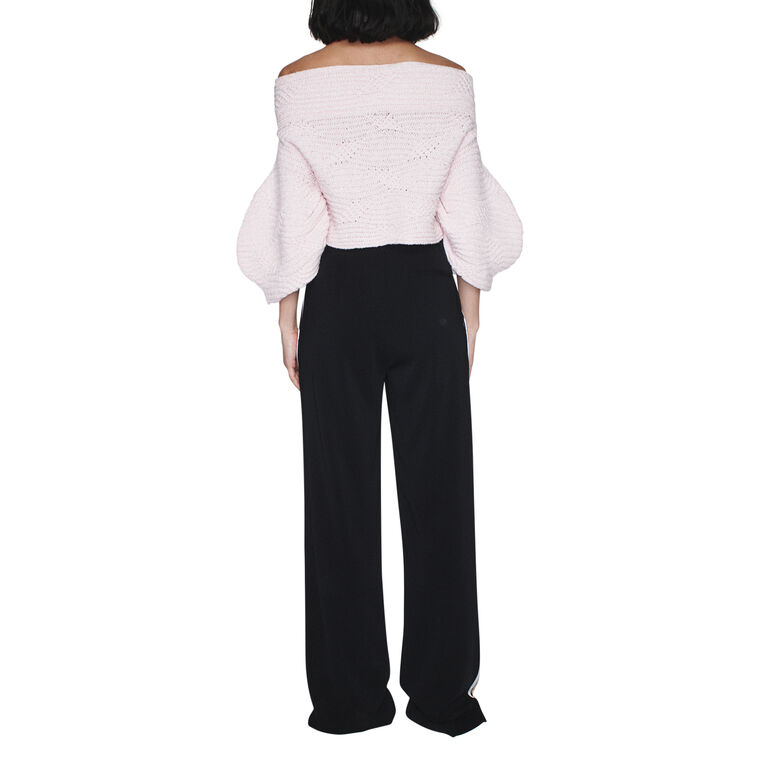 Lenon Off Shoulder Sweater With Embroidered Jewel Buttons image number null