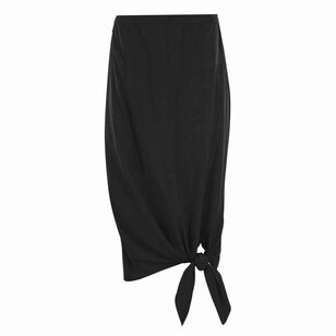 Italian Sporty Nylon Tie Midi Skirt