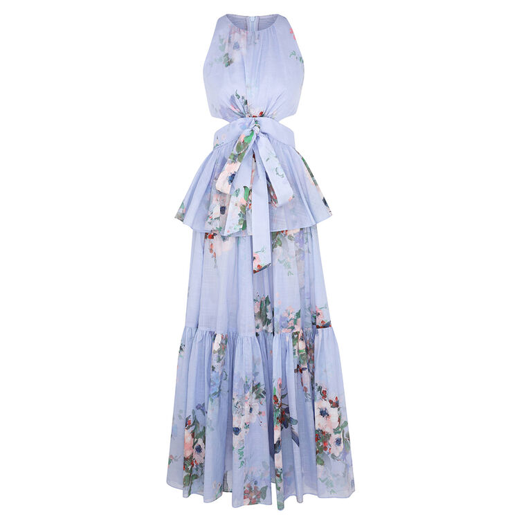 Everley Draped Bow Sleeveless Midi Dress image number null