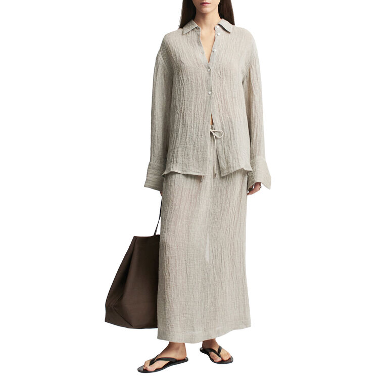 Mollie Long Sleeve Oversized Button Down Top image number null