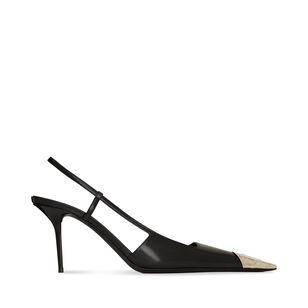 Jeanne 75mm Metal Cap Toe Slingback Pump