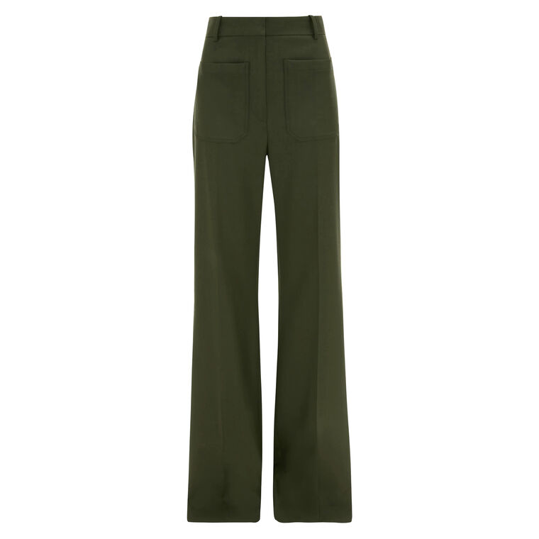 Alina High Rise Wide Leg Trousers With Patch Pockets image number null