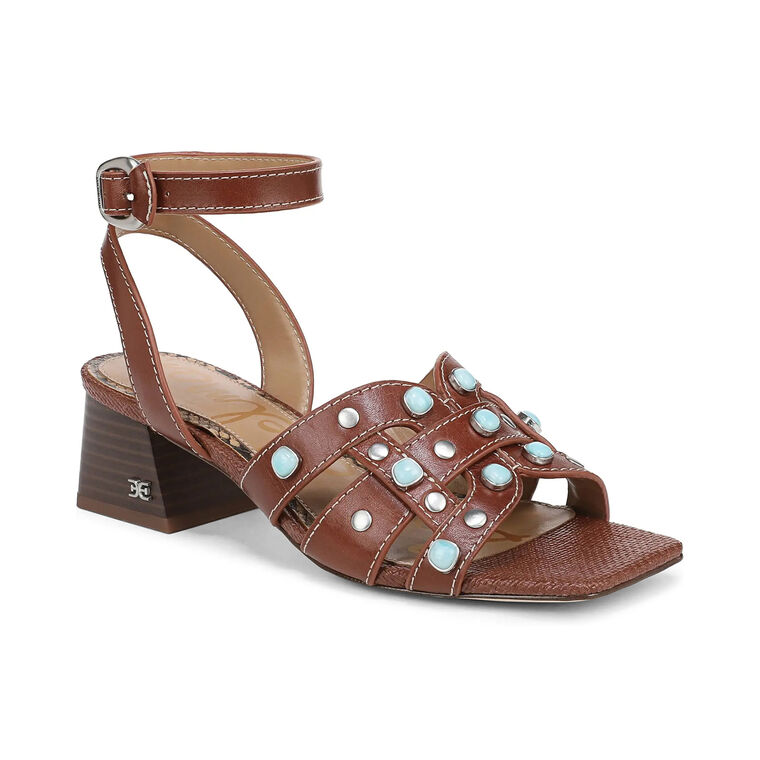 Wayla 2 Turquoise Embellished Ankle Strap Sandal image number null