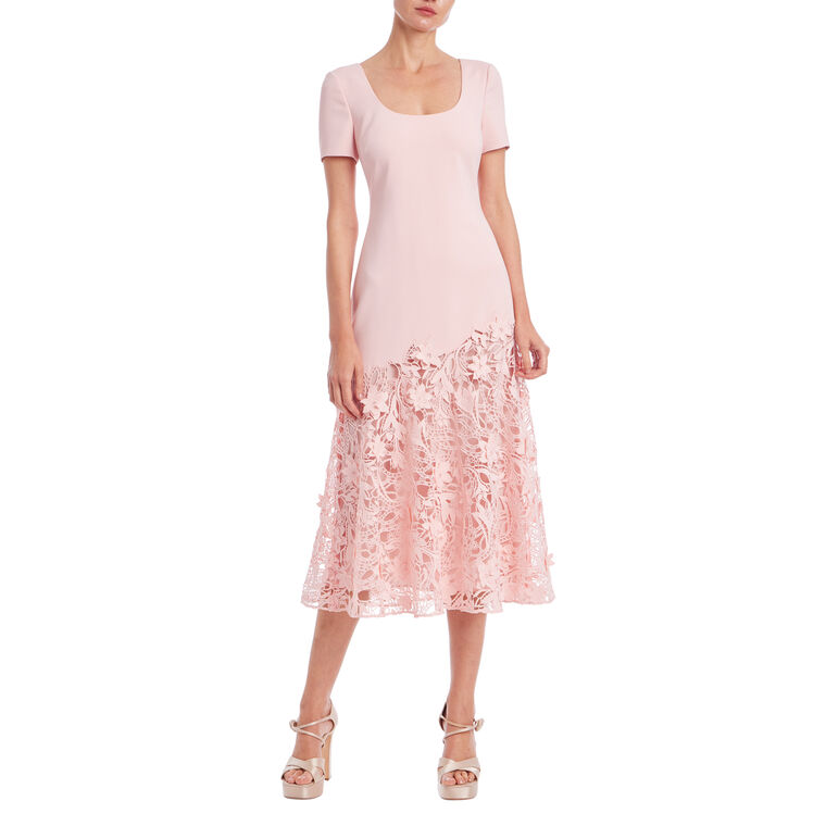 Crepe Lace Midi Dress image number null