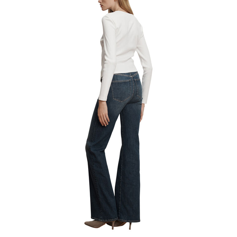 Jasminah Long Sleeve Ruched Button-Front Top image number null