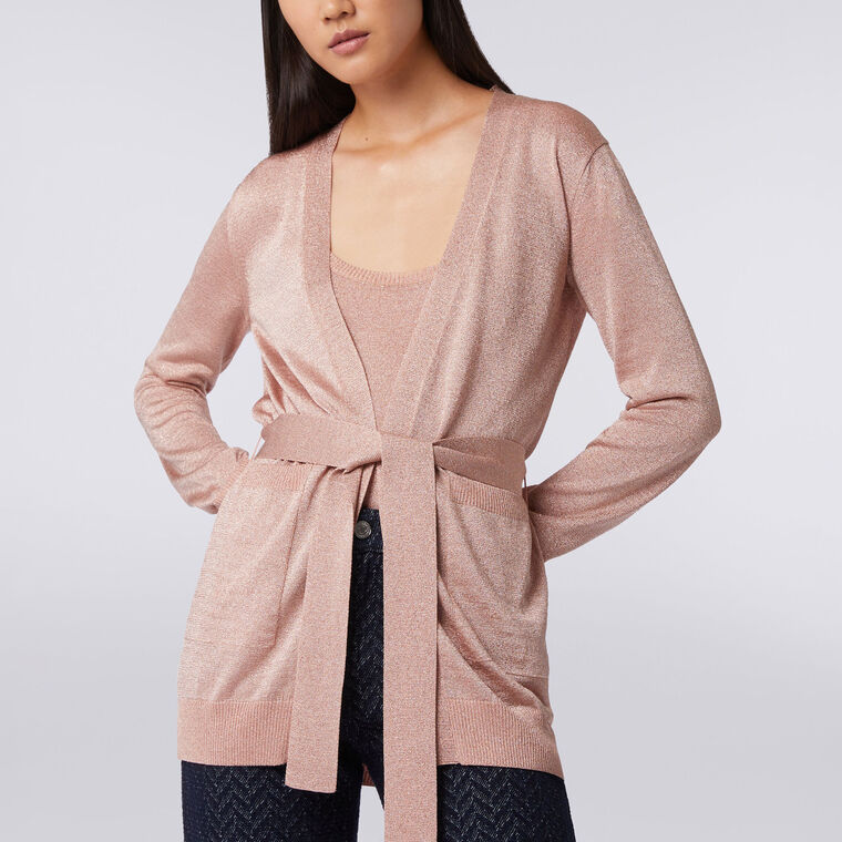 Shiny Belted Cardigan image number null