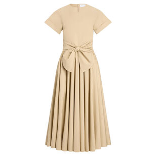 Short Sleeve Organic Cotton Knotted Midi Dress