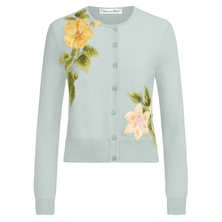Dominican Mixed-Floral Threadwork Cardigan image number null