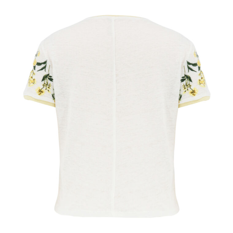 Cindy Short Sleeve Embroidered Cropped Tee image number null