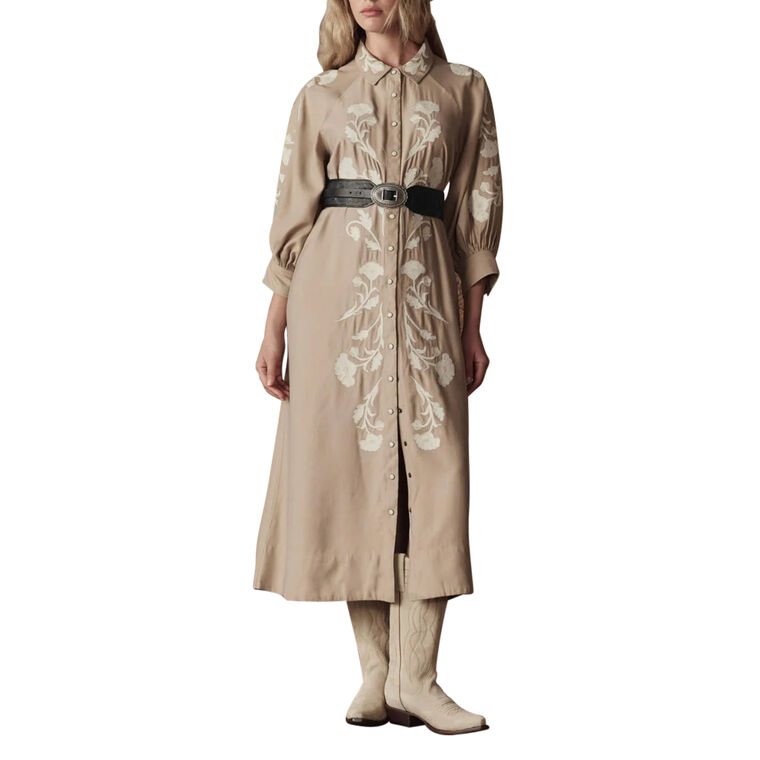 The Western Embroidered Herd Midi Dress image number null