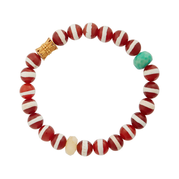 Agate Stripe Beaded Bracelet image number null