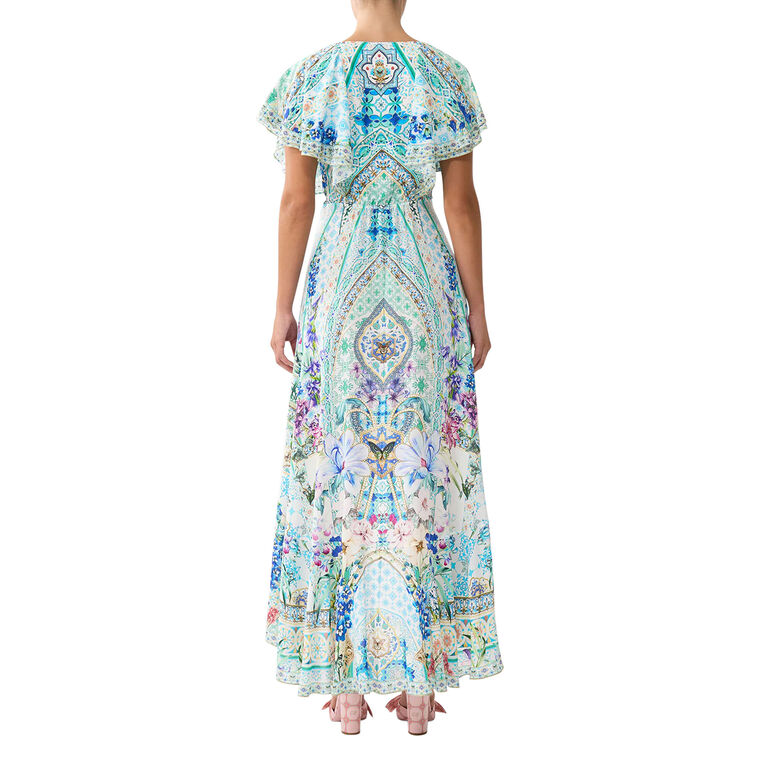 Frill Sleeve High-Low Maxi Dress image number null