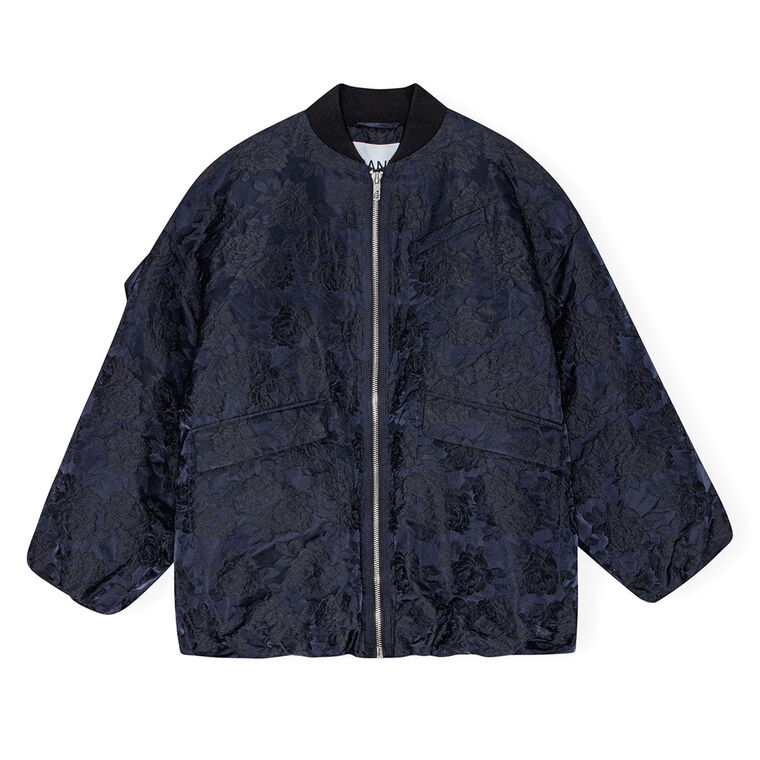 Botanical Jacquard Bomber Jacket image number null