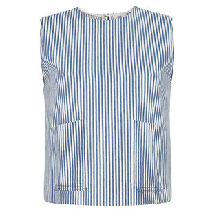 Ludlow Sleeveless Railroad Stripe Denim Top