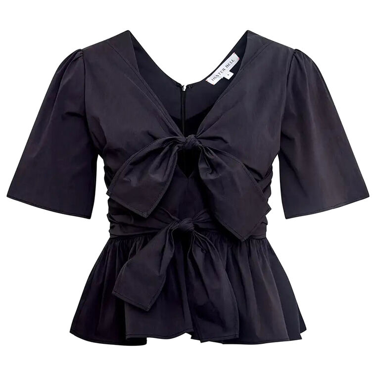 Jolie Tie Front Short Sleeve Top image number null