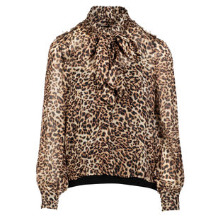 Veralli Long Sleeve Leopard Print Blouse