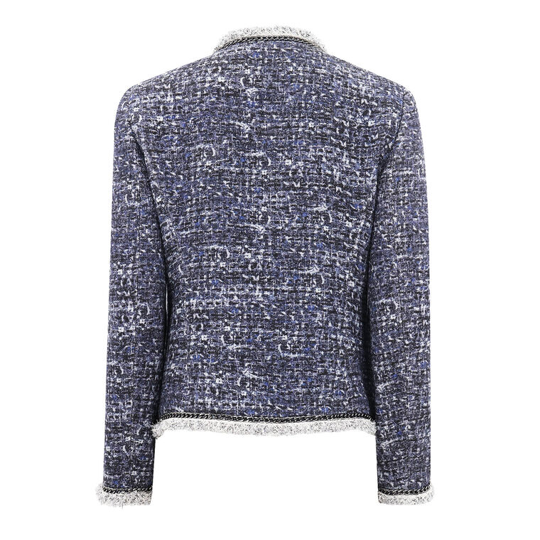 Keaton Chain-Trim Fringed Tweed Jacket image number null