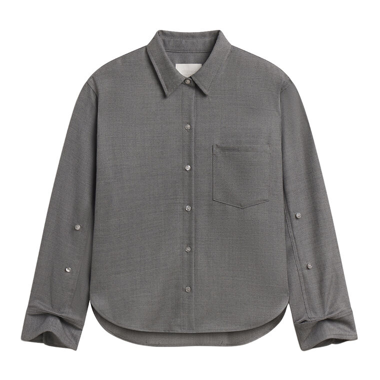Kayla Shrunken Felted Wool Shirt image number null