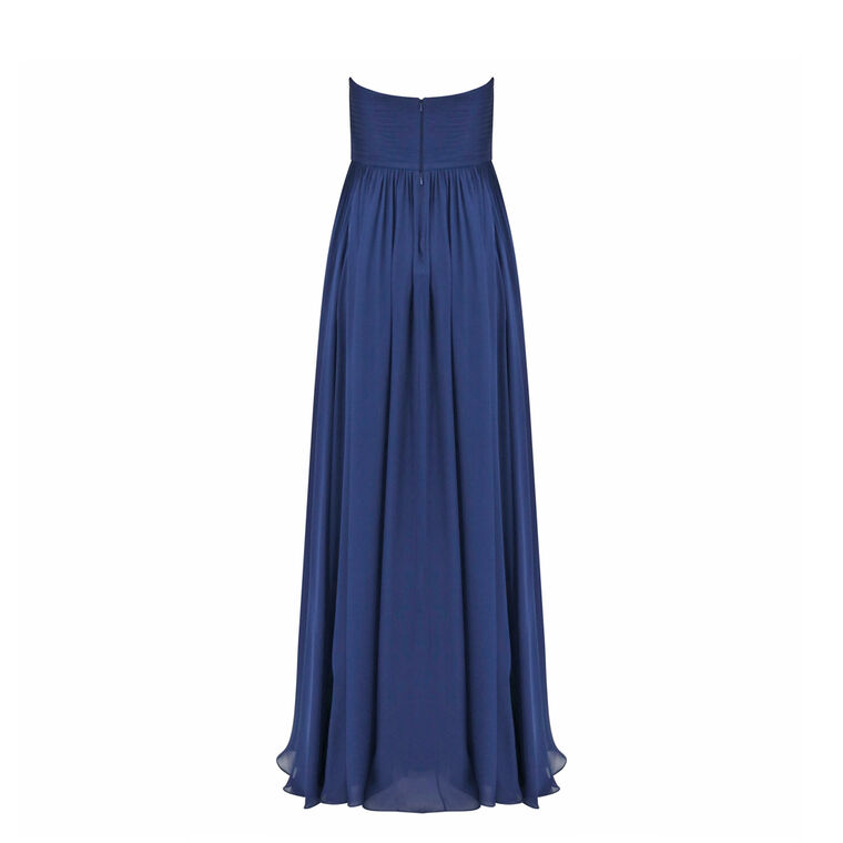 Silk Long Gown With Cape image number null