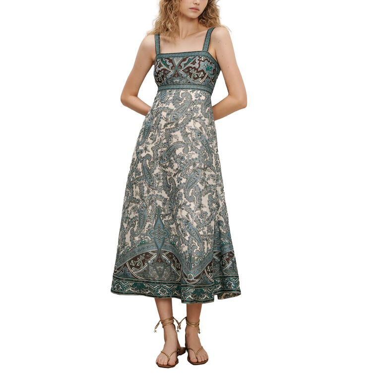 Rye Sleeveless Paisley Midi Dress image number null