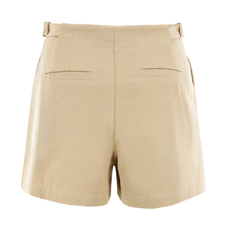 Kira Side-Tab Pleated Cotton Short image number null
