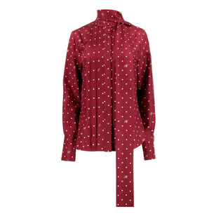 Tie Neck Cowl Back Blouse