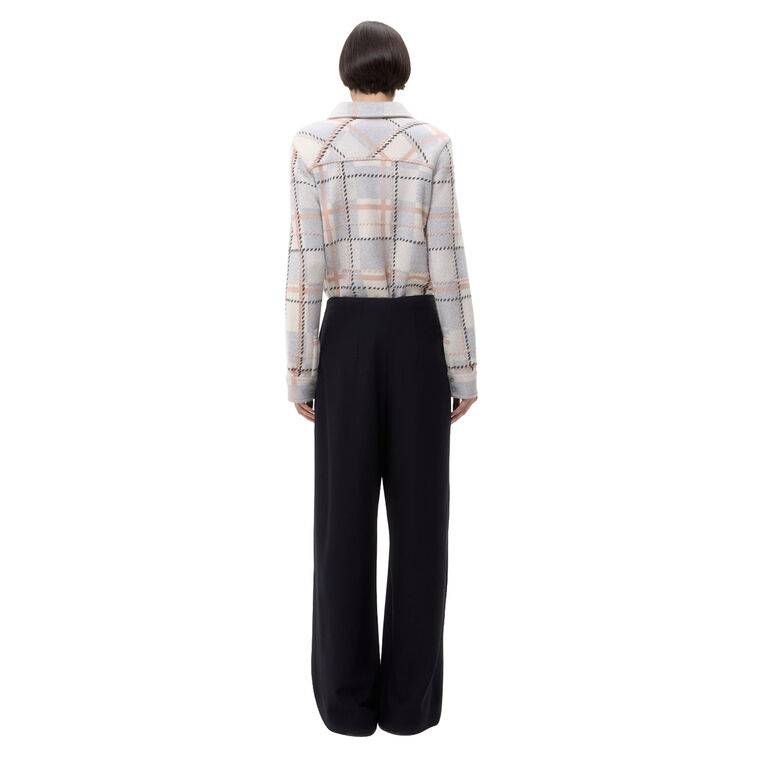 Ranchers Plaid Long Sleeve Collared Cashmere Cardigan image number null