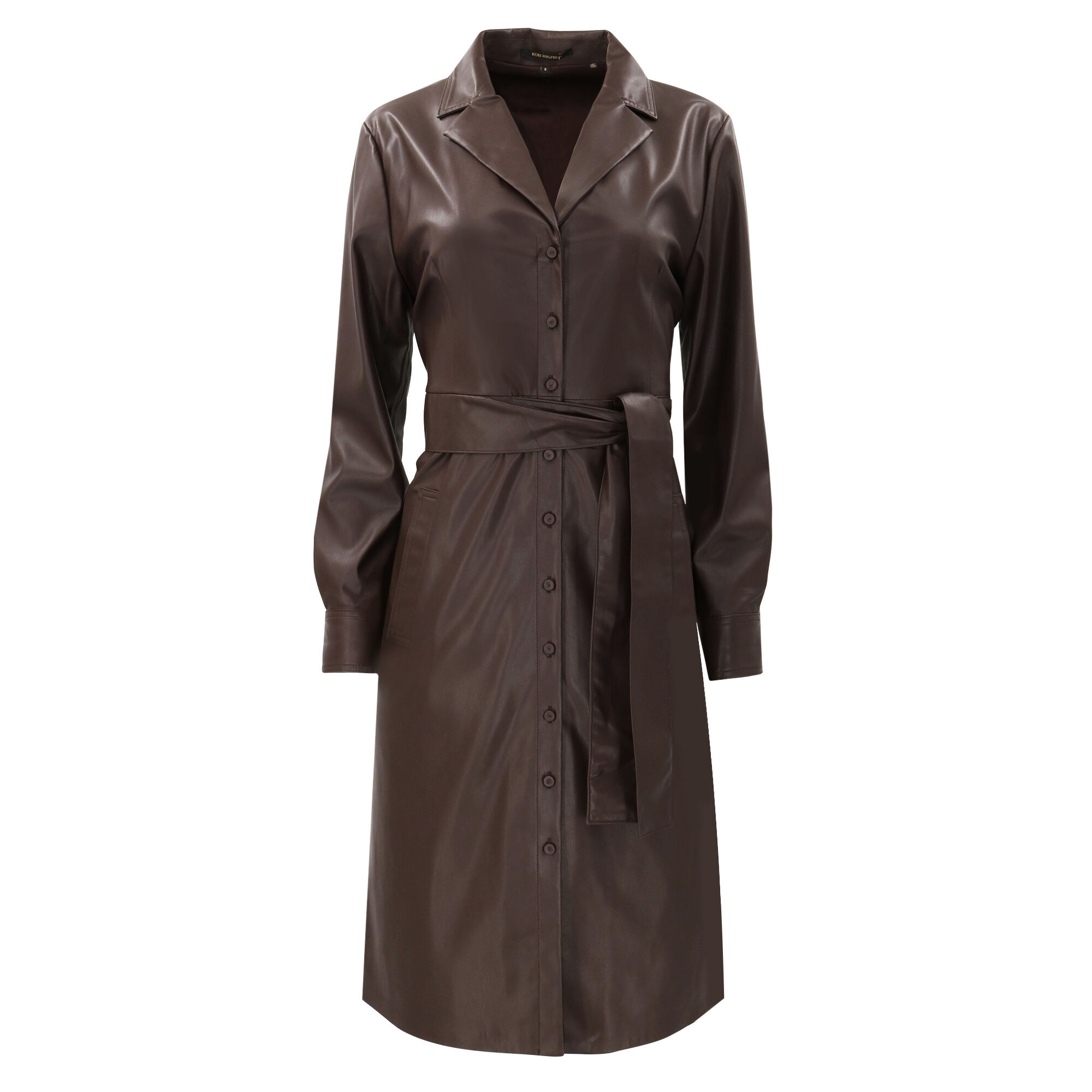Kobi Halperin Dixie Vegan Leather Midi Shirt Dress | Tootsies