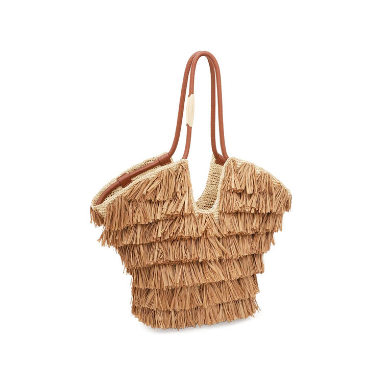 Goldentime Medium Fringe Tote Bag image number null