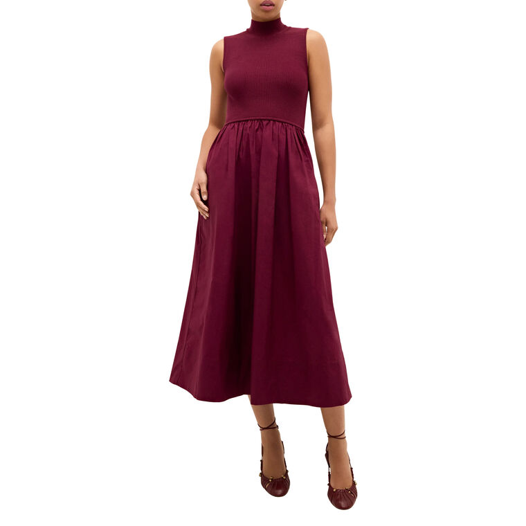 Yana Sleeveless Mock Neck Midi Dress image number null