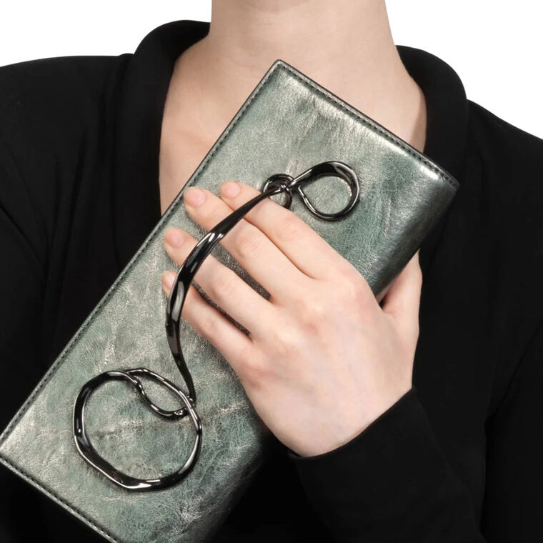 Twisted Gold Side Handle Clutch image number null