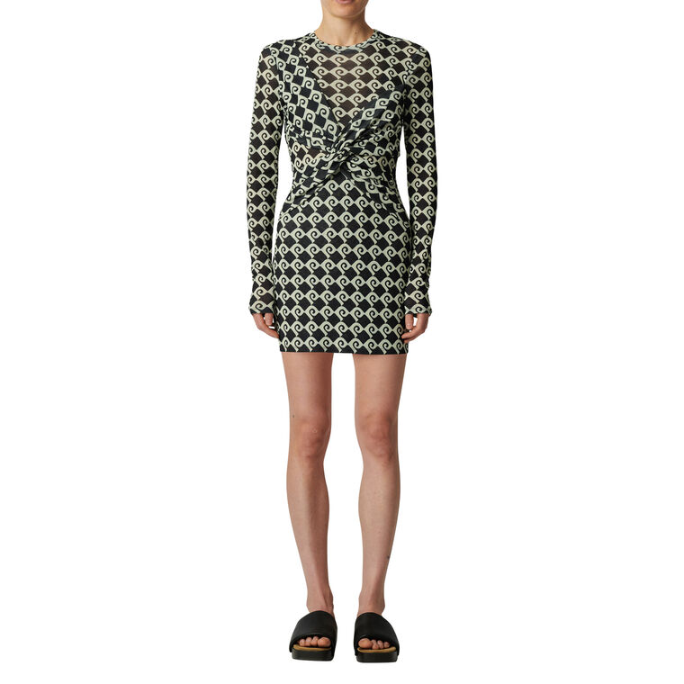 Hestiah Printed Mesh Jersey Mini Dress image number null