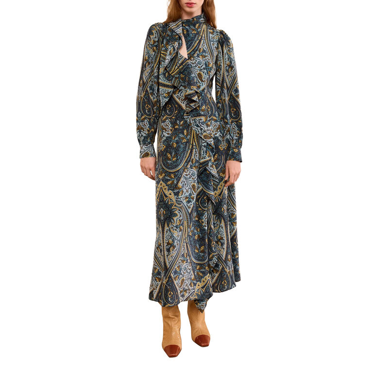 Sabrina Long Sleeve Silk Dress image number null