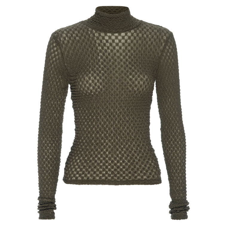 Mesh Lace Turtleneck image number null