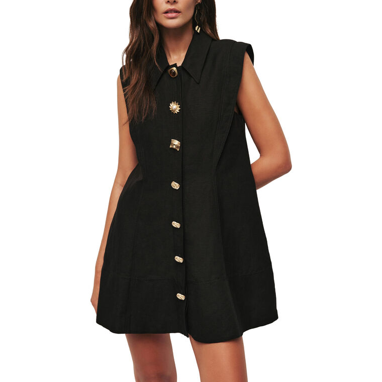 Sacha Sleeveless Mini Shirt Dress image number null