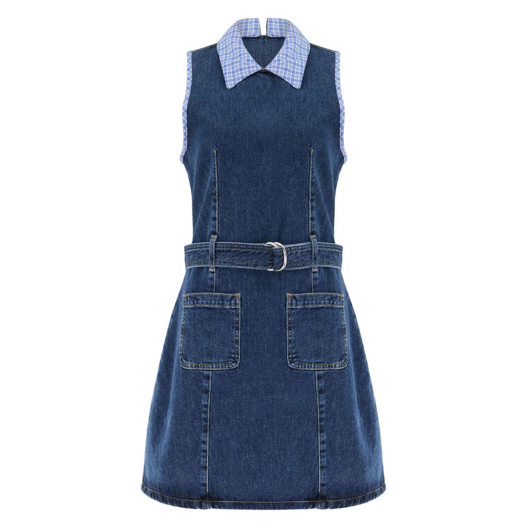 Kyra Sleeveless Denim Mini Dress image number null