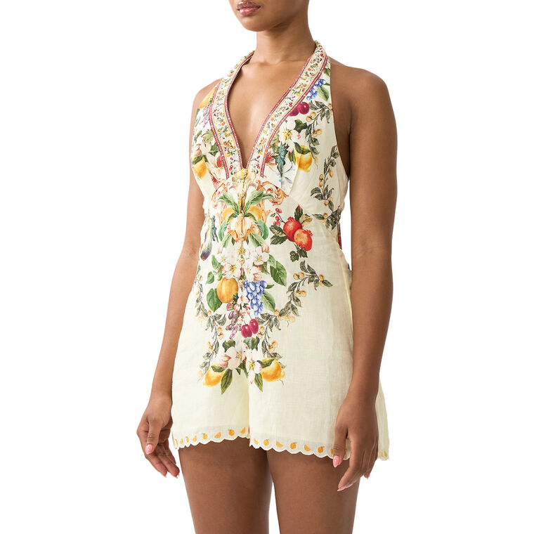 Button Front Halter Playsuit image number null