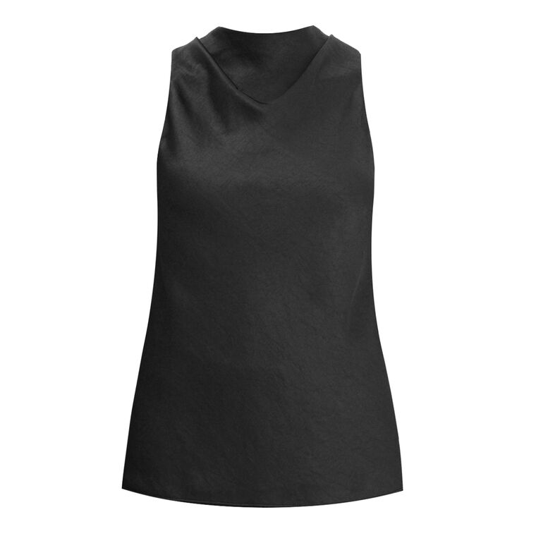 Satin Cowl-Neck Bias Top image number null