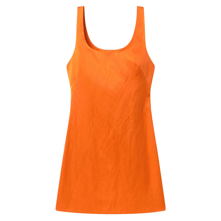 Faye Sleeveless Square Neck Satin Mini Dress image number null