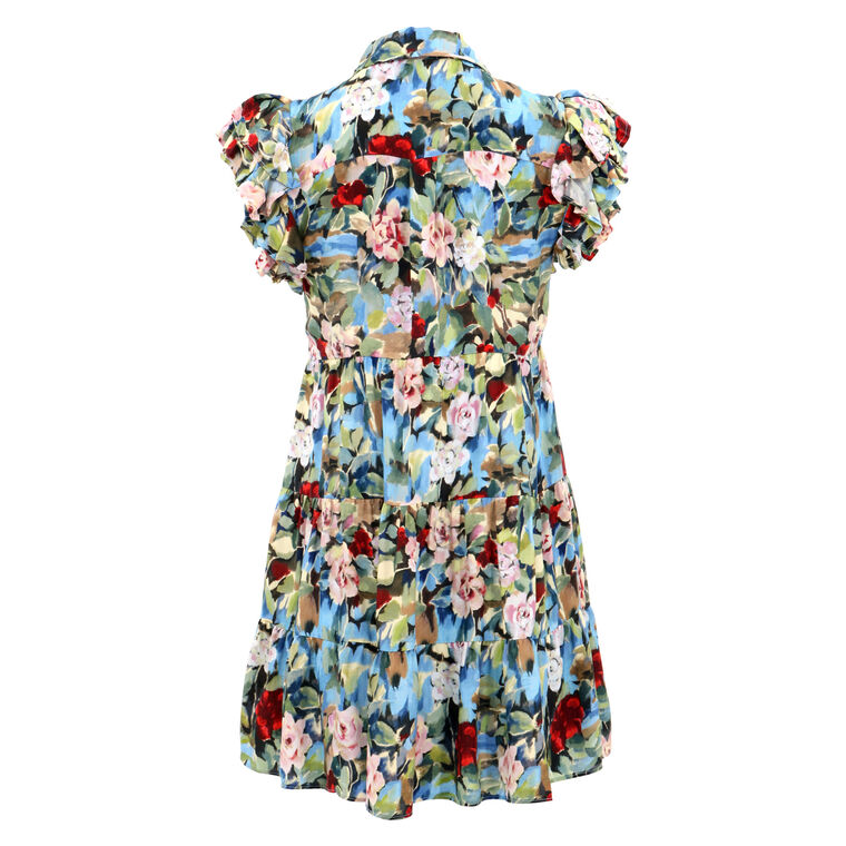 Meeko Ruffle Sleeve Shirt Dress image number null