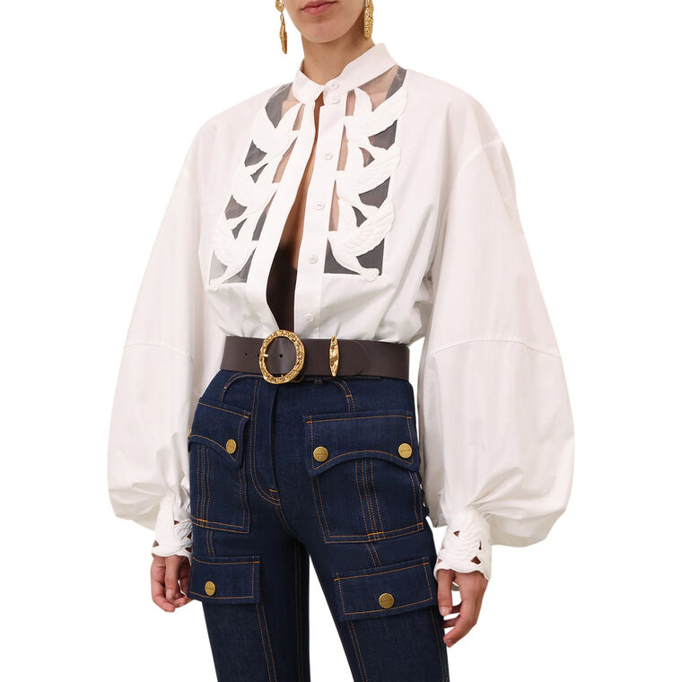 Luna Long Sleeve Applique Blouse image number null