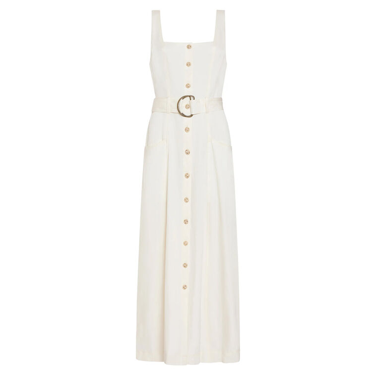 Whitner Sleeveless Belted Button-Front Midi Dress image number null