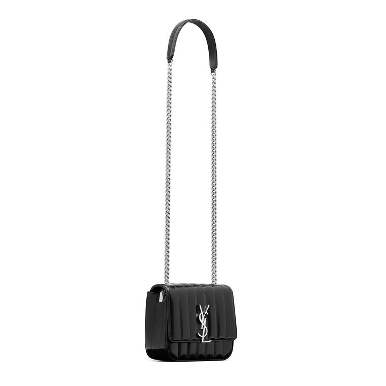 Small Vicky Quilted Brushed Leather Chain Bag image number null
