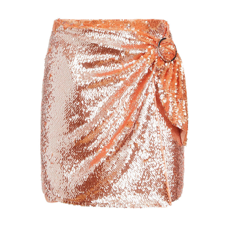 Dawson Sequin Sarong Mini Skirt image number null