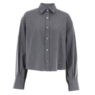 Button Sleeve Crop Shirt