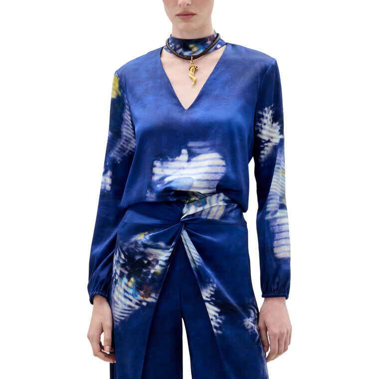 Lane Long Sleeve Silk Blouse image number null