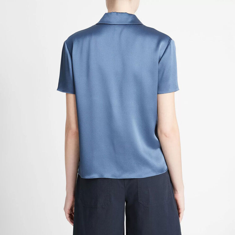 Silk Short-Sleeve Polo Shirt image number null